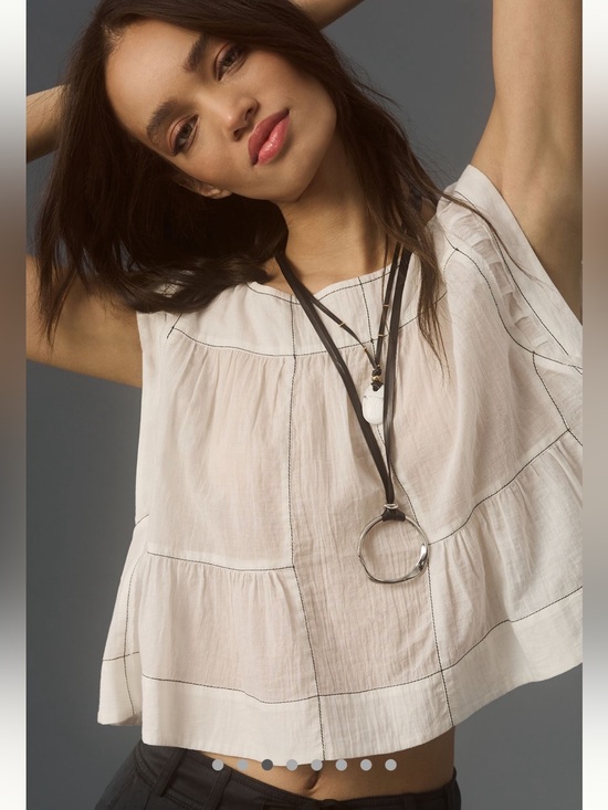 Anthropologie Tops - By Anthropologie Cream Ivory Babydoll Sleeveless Tank